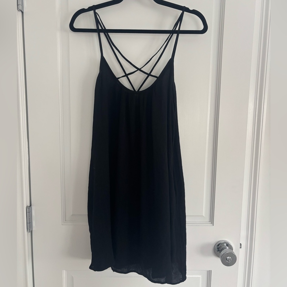 Elan Black Backless Strappy Dress